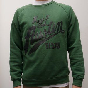 Austin Texas Graphic Print Hunter Green Crewneck Sweatshirt - Size S